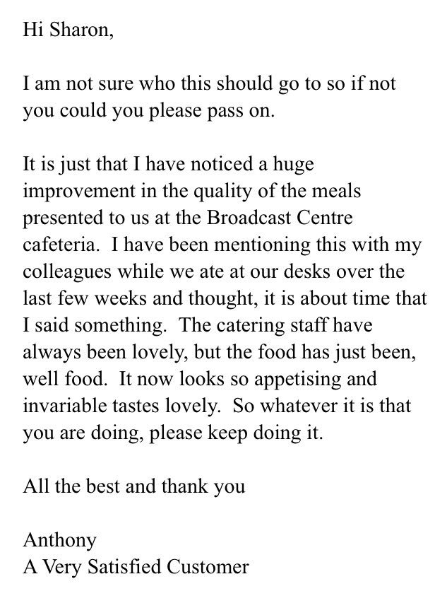 Another great #feedback from #happycostumer amazing #team thank you👍👍👍 <a href="/MarlenaLigocka/">Marlena Ligocka</a> @chefdeane91 <a href="/dbray3835/">Daniel Bray</a> <a href="/soapfactory1/">Andrew Bacurin</a> @AngelHillFood