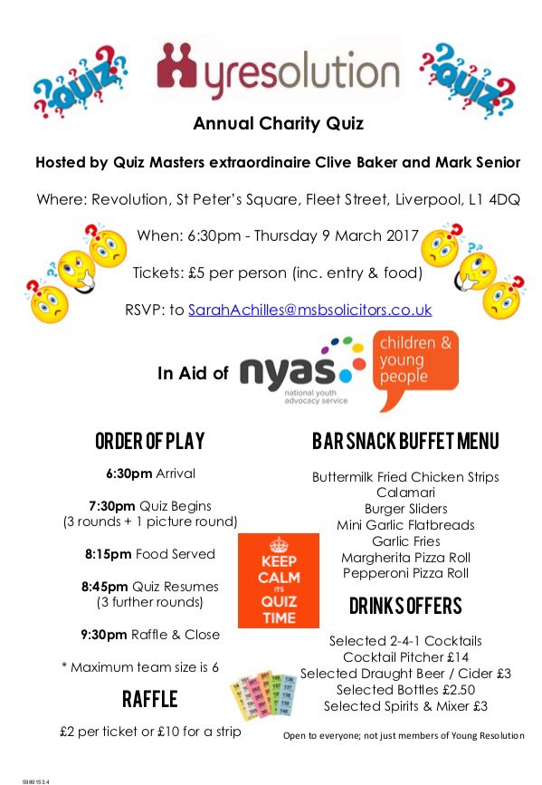 YRMerseyside's tweet photo. Have you booked your place at our Charity Quiz night yet? It's all in aid if @NYASServices &amp; hosted by @grumpyoldbrief &amp; @CliveABaker.... https://t.co/2skUHMbJGp