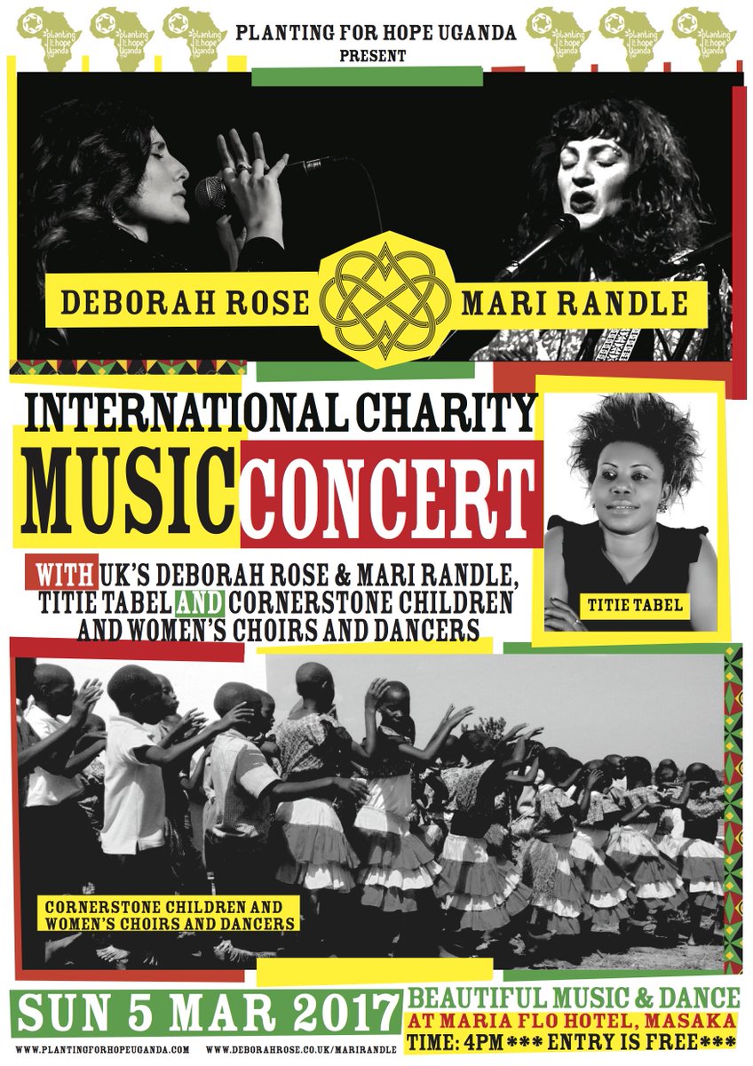 DeborahRose_'s tweet photo. Concert this Sunday in Masaka, Uganda. Debut concert for @pfhuganda Women and Children's Choirs! Thnx to @HANDcreative for poster design https://t.co/mF6Y368p2c