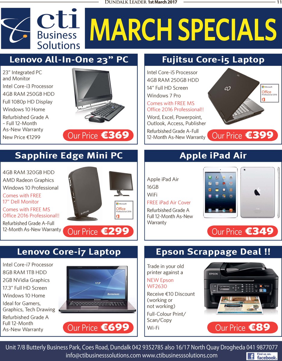 CTI Dundalk (@ctibusinesssol) on Twitter photo We have got some crazy March deals! With FREE Microsoft extras worth over €500! <a href="/dundalkbids/">Dundalk BIDS Office</a> <a href="/LouthBusiness/">Louth Business</a> We have got some crazy March deals! With FREE Microsoft extras worth over €500! <a href="/dundalkbids/">Dundalk BIDS Office</a> <a href="/LouthBusiness/">Louth Business</a>