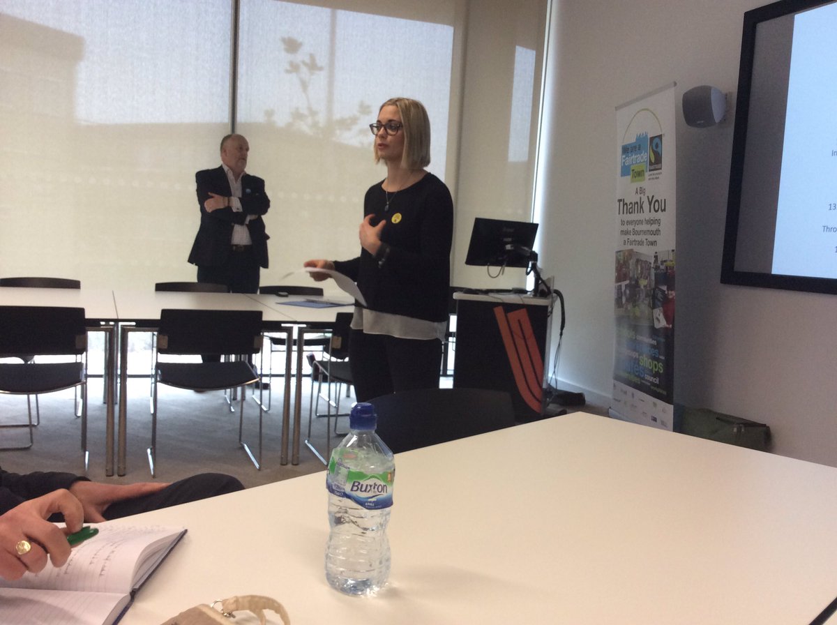 profshiel's tweet image. Charlie talking about #Fairtrade @bournemouthuni @SUBUGreen