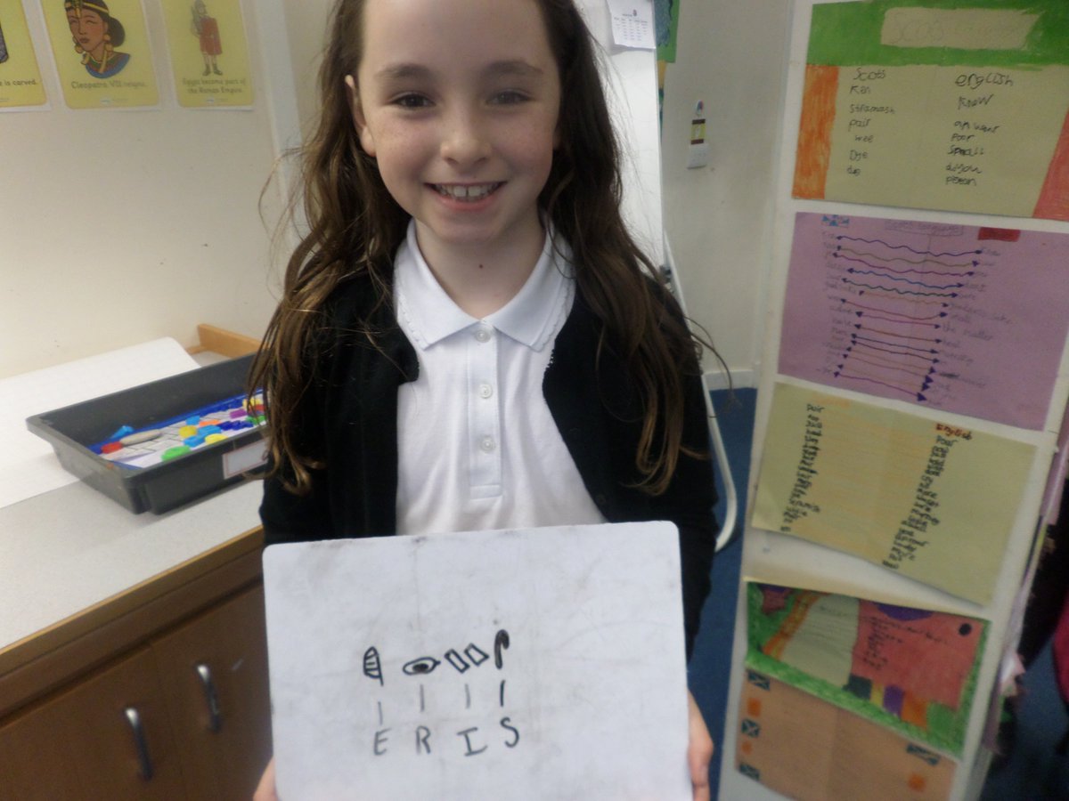 abercrombyPS's tweet photo. As part of our Ancient Egypt learning context P5S have learned how to write their names in Egyptian hieroglyphics! #newlearningjourney https://t.co/hRJJpsXDdx