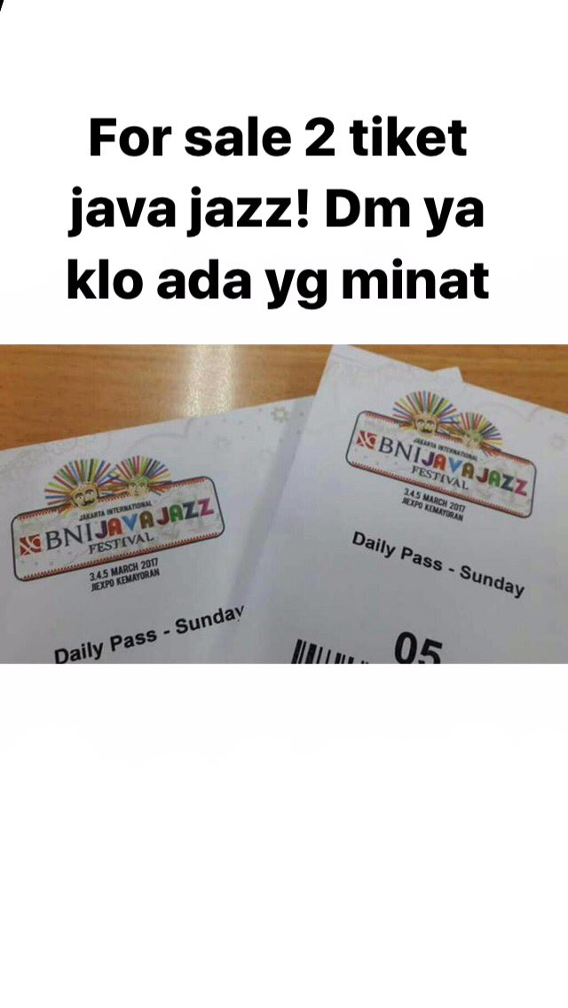 FS TIKET JAVA JAZZ MINAT DM YA #javajazz2017