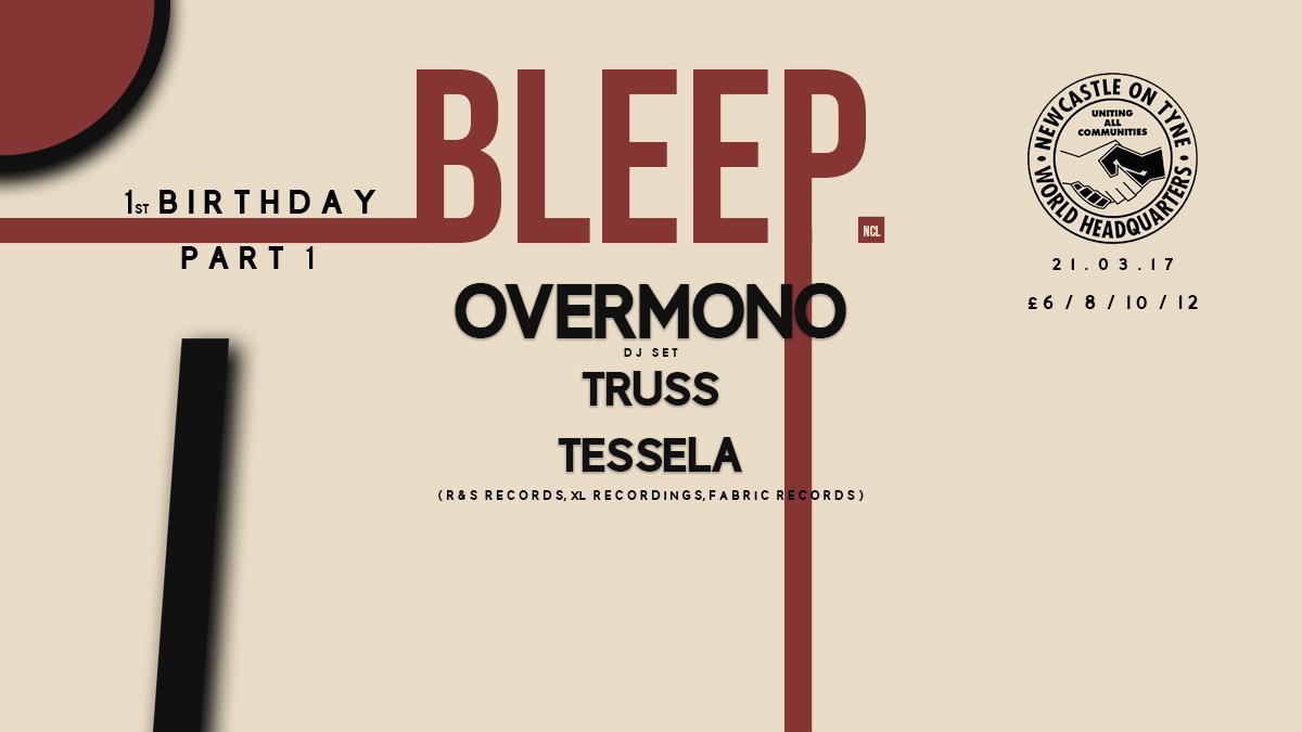 bleep_ncl's tweet photo. Our first birthday part 1 coming up... We present @Truss_101 &amp; @TesselaMusic 
https://t.co/CjqRPXC6ip https://t.co/LyewMzVDFl