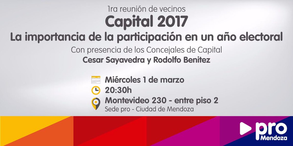 rodoabenitez's tweet photo. Hoy espero a todos los vecinos de Capital en la sede del @ProMzaCiudad para charlar la importancia de su participación en un año electoral. https://t.co/nYby6wBvLJ