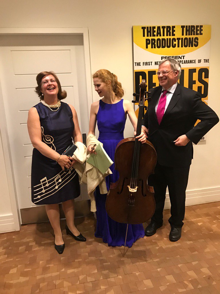 georg_heindl's tweet photo. With wonderful AUT-NL Cellist Harriet Krijgh after performance of Gubaidulinas Triple Concerto at @carnegiehall https://t.co/pZhkTxdAoR