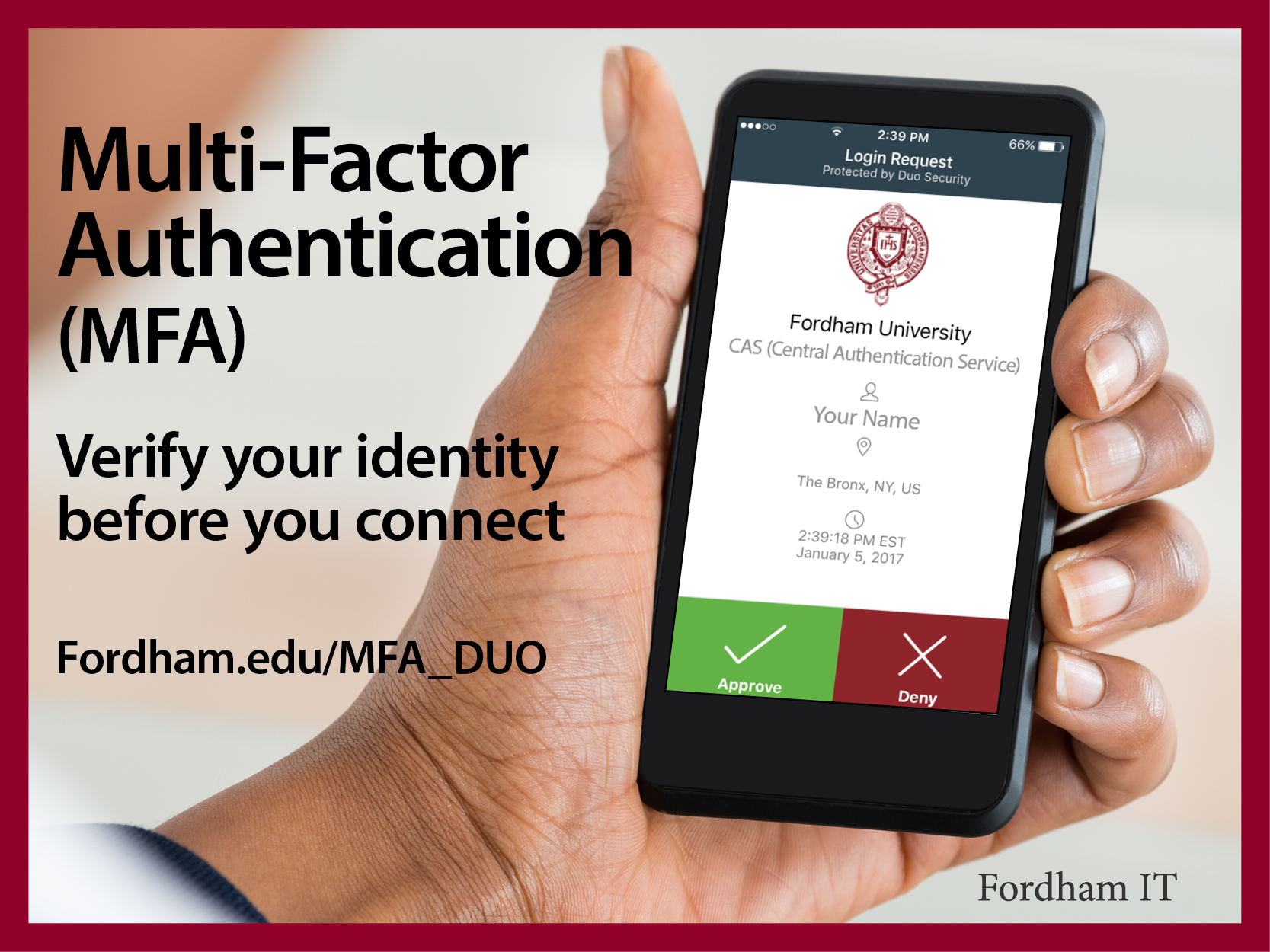 FordhamIT on Twitter "Look for your multifactor authentication (MFA