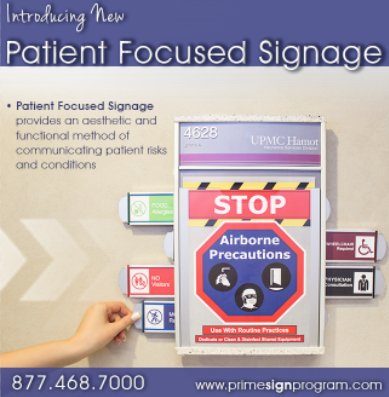 HowardPrimesign's tweet photo. NEW! Patient Focused Signage communicates precautions in healthcare or senior living facilities. Learn more here > https://t.co/LN7H7ggQj7 https://t.co/K0bfHdiQBL