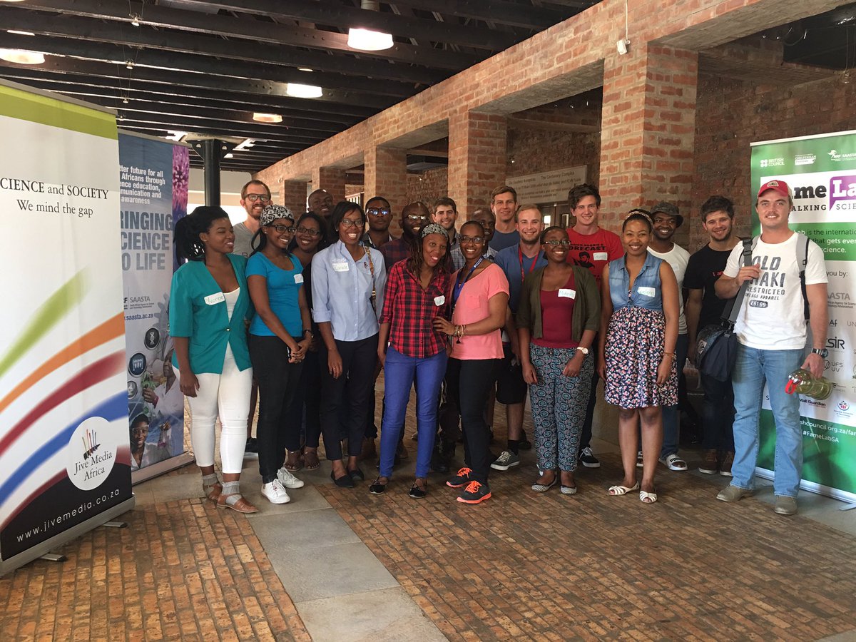 JiveMediaAfrica's tweet photo. @CUTResearch &amp; @UFSweb participants are READY for tomorrow's #FameLabSA heat at the Chancellors room, centenary complex. @NRF_SAASTA https://t.co/TDh6GOZqdu