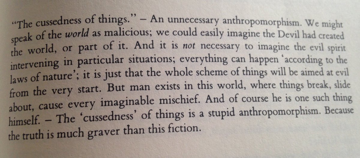 TheSandyGrant's tweet image. The cussedness of things is a stupid anthropomorphism (Wittgenstein, 1948). #BeforeComputers