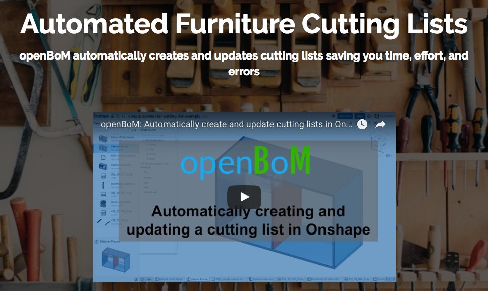 Onshape's tweet photo. Discover how easy it is to create and update designs and cutting lists using @openbom in #Onshape: https://t.co/wYcjIQGqbR https://t.co/MPImQSkGOG