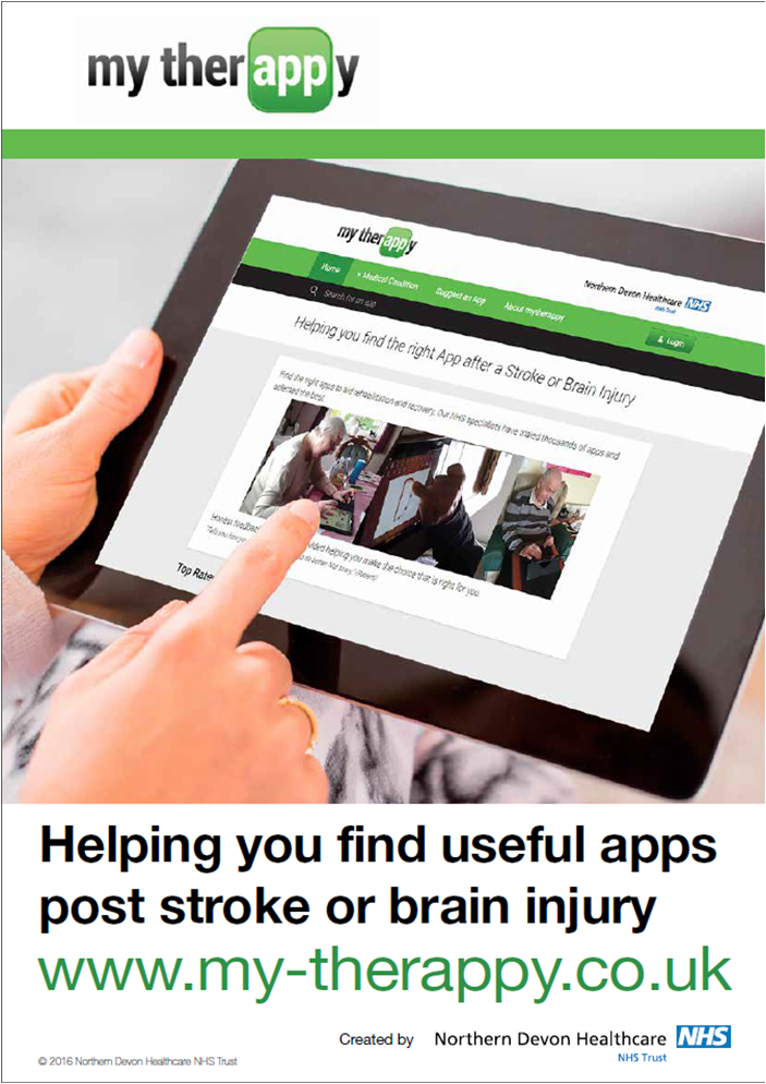 mytherappy's tweet photo. New NHS database of apps to aid #Strokerecovery and #braininjury recovery. Free &amp; impartial. Spread the word and help survivors by RT. https://t.co/DLBbi3Zge8
