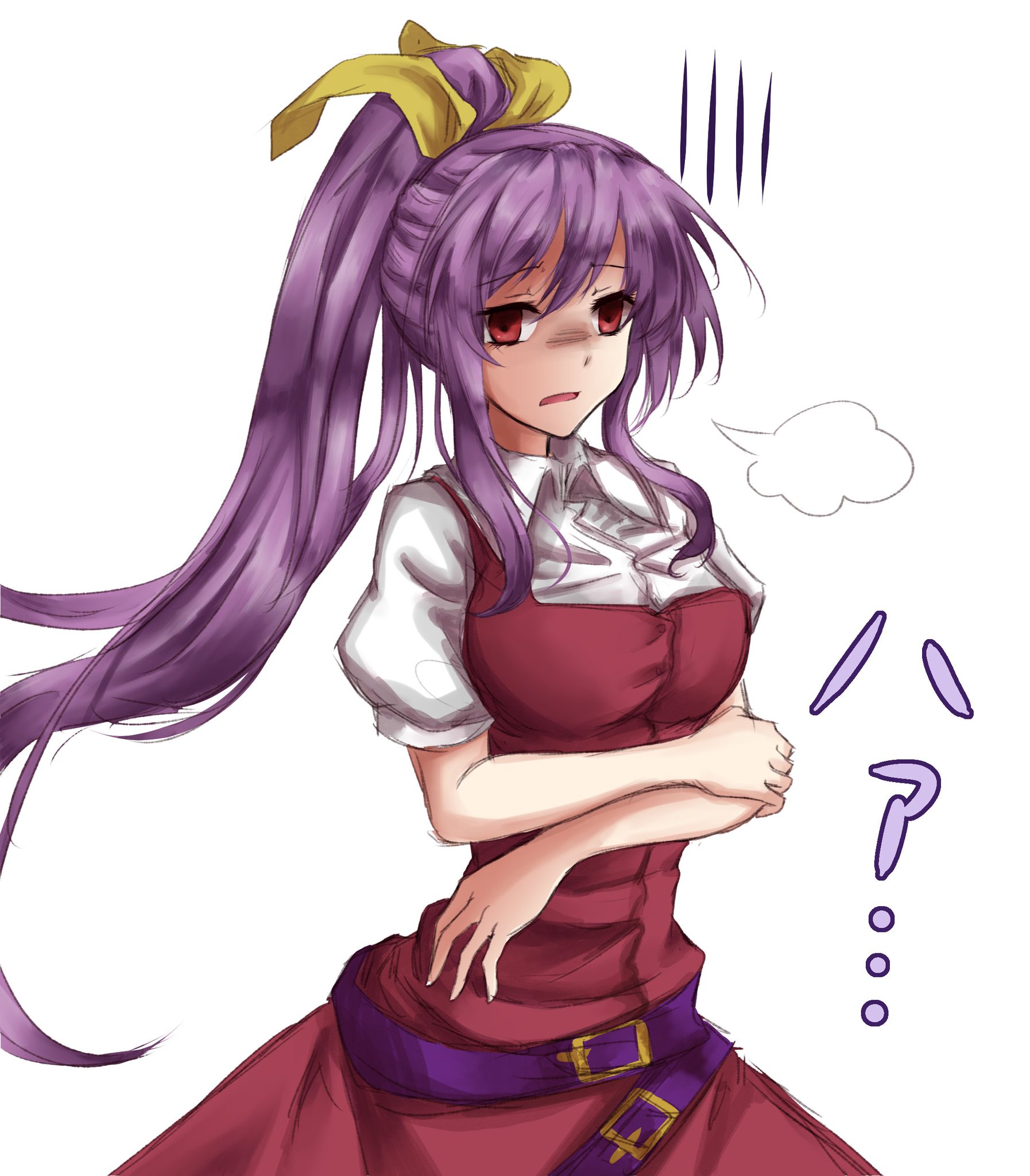 天城 Sur Twitter 深夜の真剣お絵描き60分一本勝負 今日は呆れたような苦々しい顔でため息を吐く依姫様です