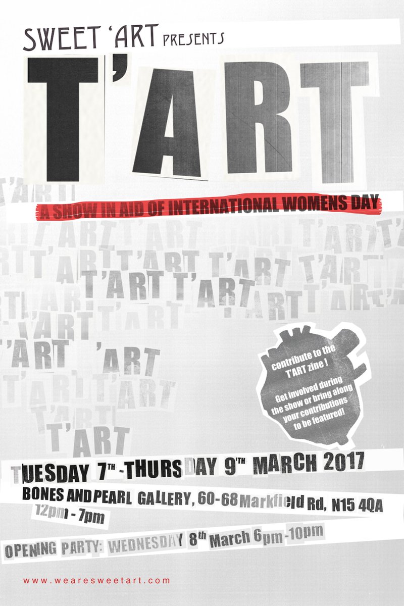 I'm thrilled to be showing my work and running a participatory activity for <a href="/wearesweetart/">Sweet 'Art</a> at this exhibition #InternationalWomensDay