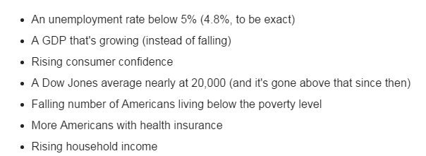 EdKrassen's tweet image. Trump's big whopper from last night -- declaring he inherited an economic mess. Here is what he inherited on Jan 20 
#TheResistance