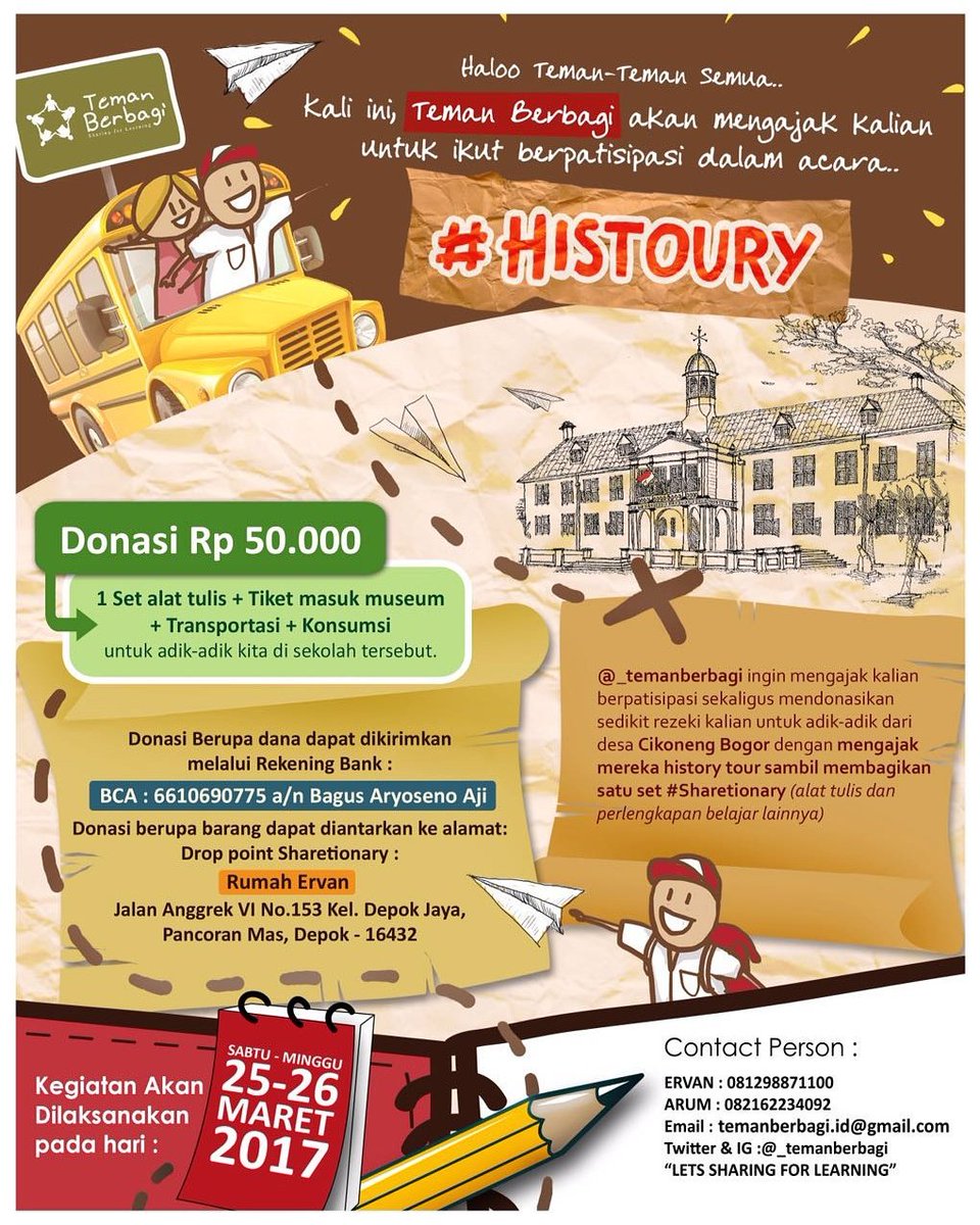 Hi Selamat Malam 😊
Ayo kita bantu untuk kebaikan kpd sesama. Ada agenda yang di lakukan oleh <a href="/_temanberbagi/">Teman Berbagi</a> Kalian bisa kepoin Pamflet nya