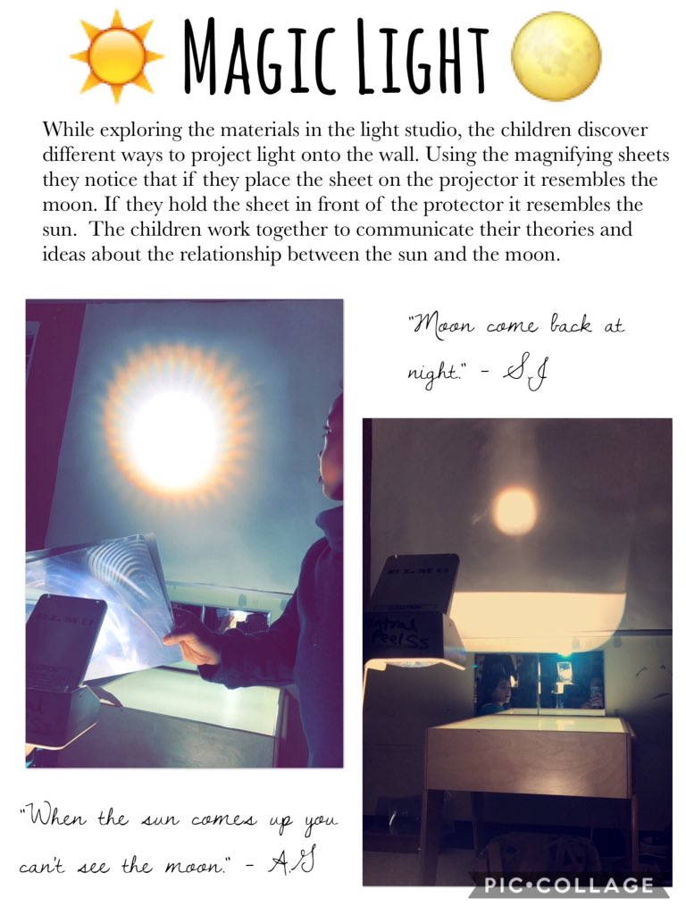 The children use light play to demonstrate their understanding of the natural world. <a href="/kkniginyzky/">Katie Kniginyzky</a> <a href="/FloradalePS/">Floradale</a>