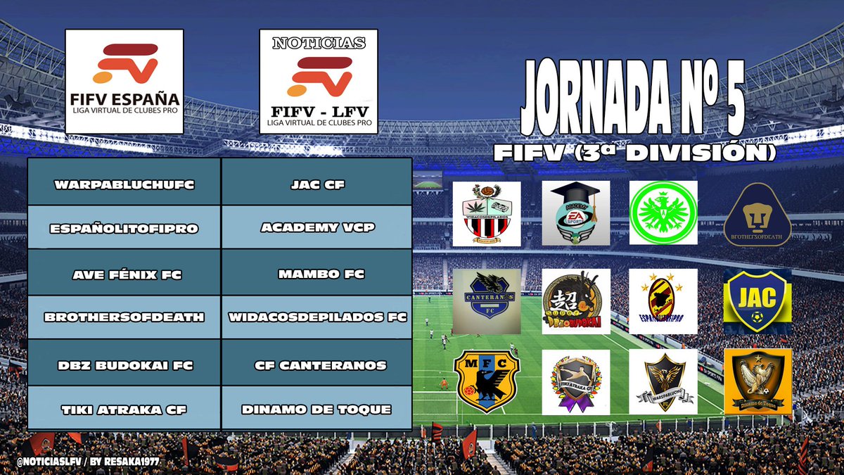 Estos son los encuentros de la 3ª División de @FifvEspana correspondientes a la Jornada Nº5