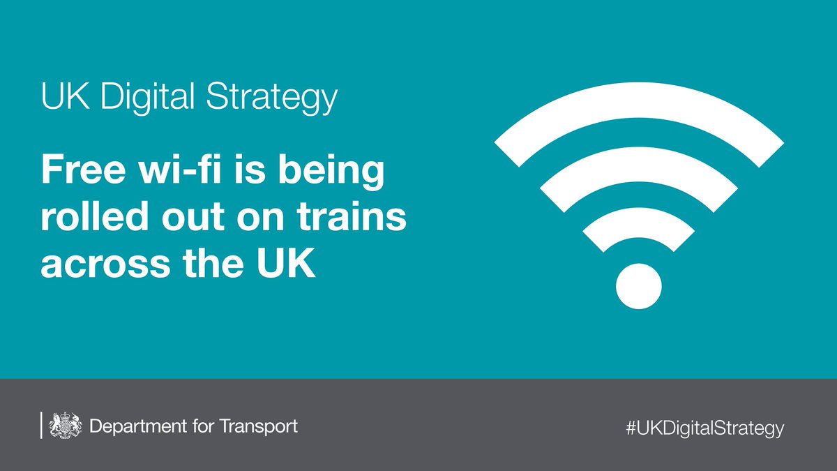 transportgovuk's tweet image. We’re driving progress towards faster &amp;amp; more reliable free wi-fi across the train network bit.ly/2lVeXE5 #UKDigitalStrategy