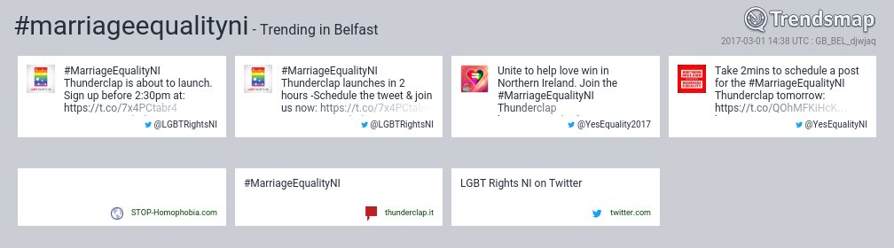 TrendsBelfast's tweet photo. #marriageequalityni is now trending in #Belfast

https://t.co/4aJdzXEY2U https://t.co/oT1xpLGSUy