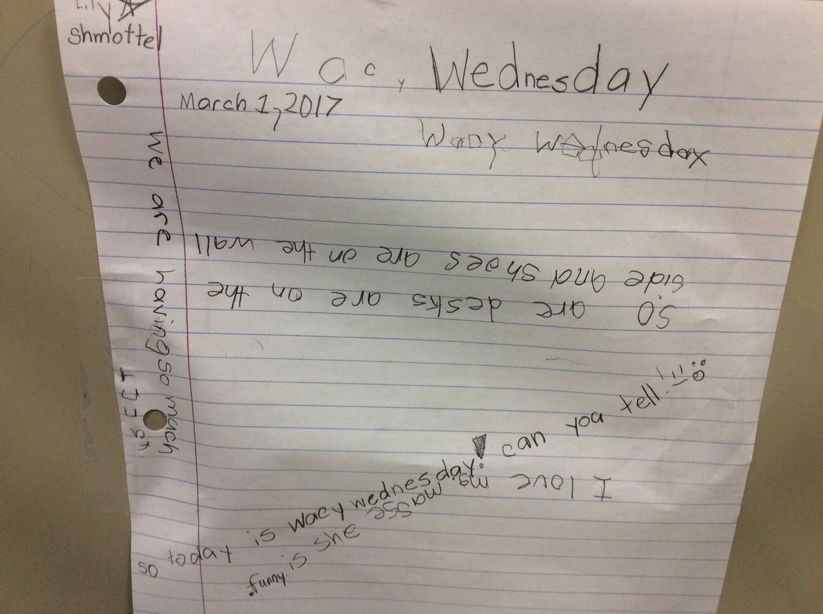 MsMassesClass's tweet photo. Wacky Wednesday journals https://t.co/w7K0I7WQcB
