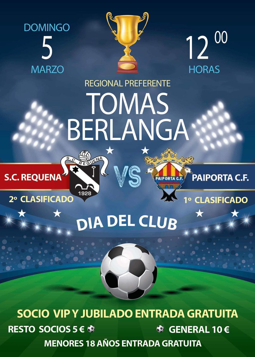 El domingo nos visita el líder <a href="/paiporta_cf/">PaiportaCF</a> y será  día del Club, el 2°de los dos programados . Esperamos ver un gran partido de fútbol.