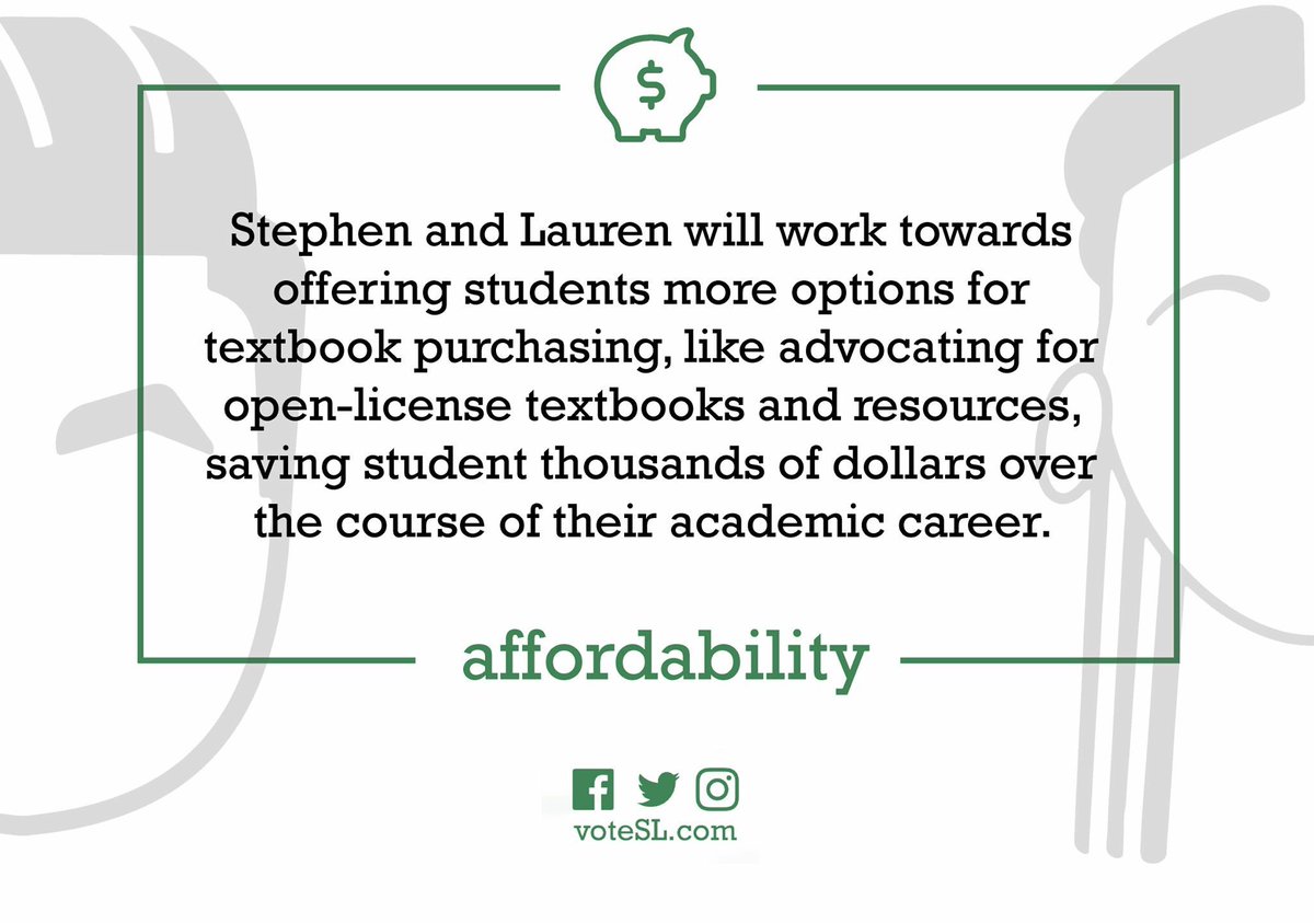 voteSLosu's tweet image. Textbook prices are burdensome for thousands of students. Vote for #affordability. #VoteForSomethingMore