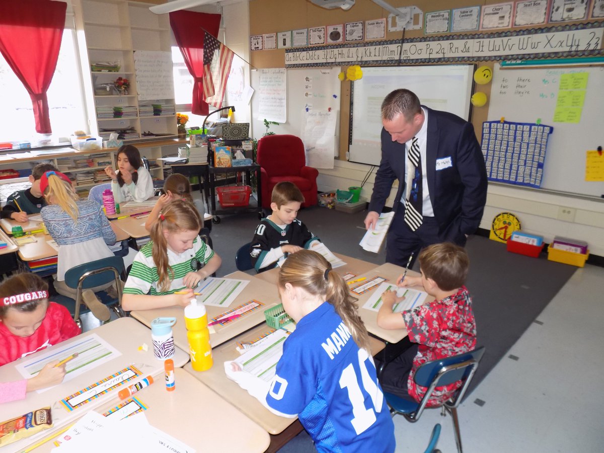John Scully and Justin Matys from the business office presenting to our third graders during our Math Convention Day. <a href="/WestChesterASD/">West Chester Area SD</a>