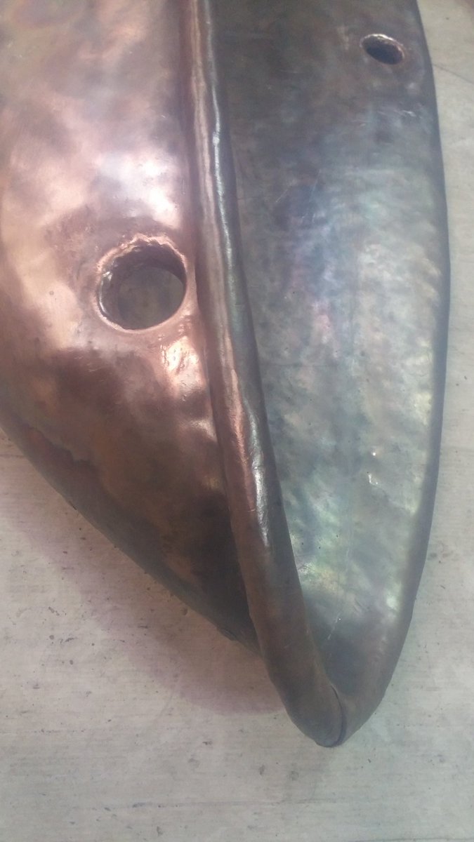 BexSimonArtist's tweet photo. One copper scales pan made by #simonbushell for the metal public art commission. Visual story of London history #artsmiths # collaboration https://t.co/N5Fn7yuAya