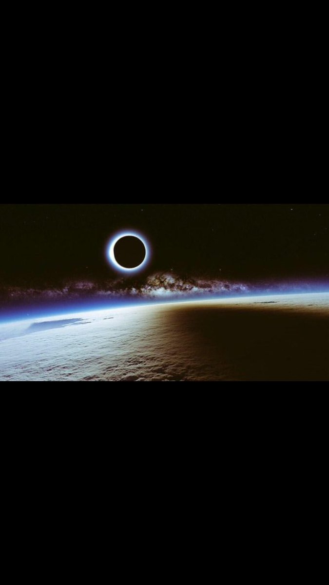 SpacePics_today's tweet photo. A solar eclipse and the Milky Way seen from the International Space Station https://t.co/g7qncCpXlr