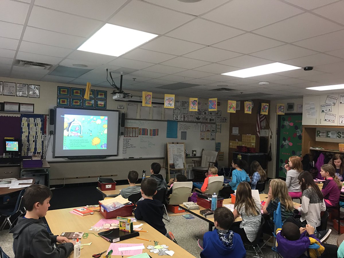 MsSaraKnoll's tweet photo. I Love To Read Week being celebrated with live Dr. Seuss reading! Way to start us off @AngieJorgensen3 @ISD200IS https://t.co/4iycLDlIjp