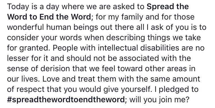 jesse_j_ng's tweet image. A message to my friends/followers; #SpreadTheWordToEndTheWord #love #ipledged @SpecialOlympics #retweet #RT