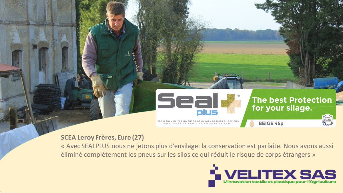 Velitex_SAS's tweet photo. Sealplus le film pour #ensilage oxygène barrière ! 
#vaches #ferme #agriculture #France #innovation https://t.co/COuenWtNC8