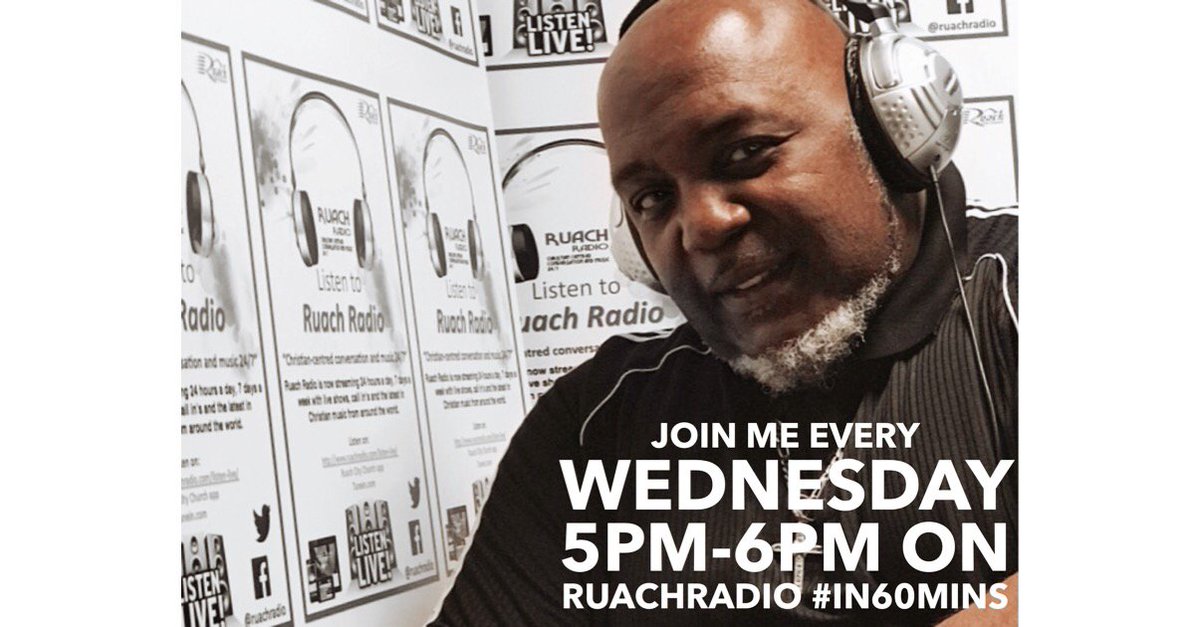 DJOrvTee's tweet photo. Join me “live” at 5 for an hour of good gospel music. My show #in60mins on @RuachRadio https://t.co/VDjcuShsDw