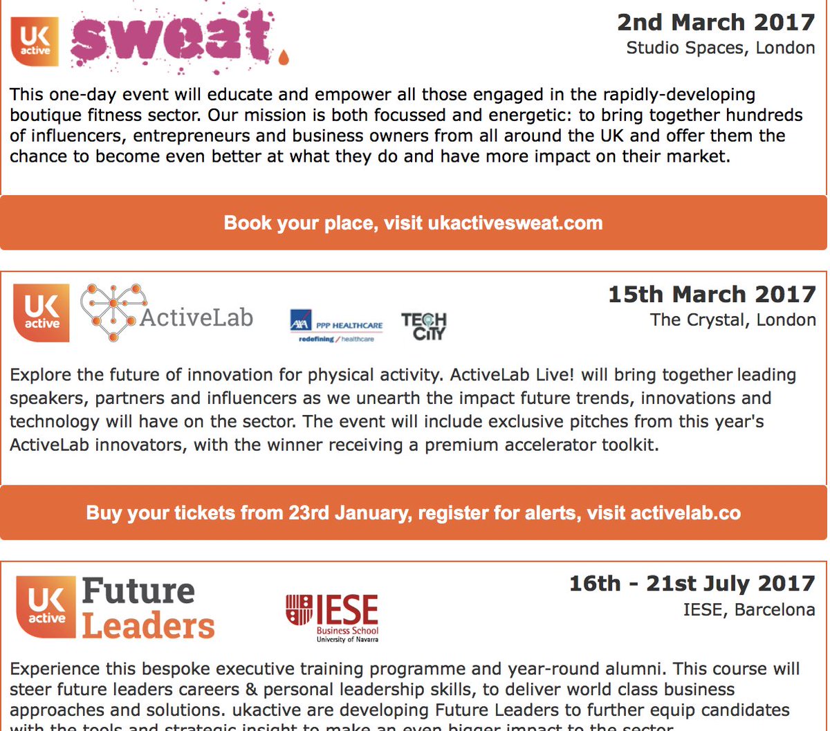 _ukactive's tweet photo. #SWEAT update...tickets now #soldout! 

Don't be left behind for the next ukactive event. Get there first. 👍 https://t.co/wWyp4rNXwl