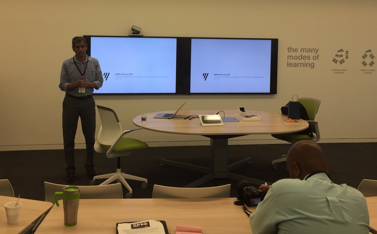 MarkHenryMedia's tweet photo. Raghu Kakarala, @interpolate, discusses how to sustain branded content in a disruptive market-space. #SMWIATL https://t.co/OJQRAyyonx