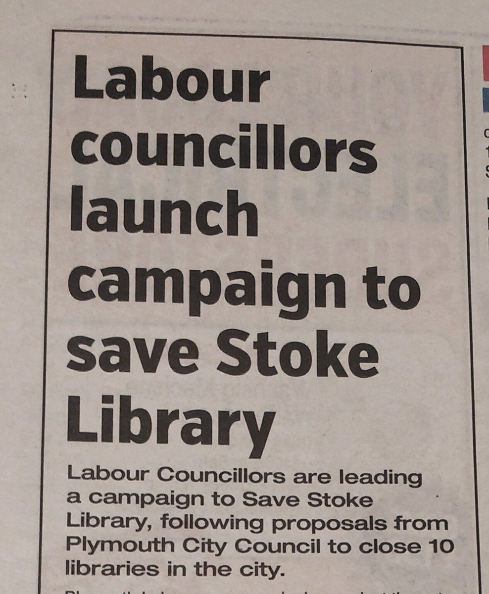 michaelsparling's tweet photo. Great to see our campaign to #SaveStokeLibrary is gaining so much support,but will @plymouthcc listen? #SavePlymLibraries RT @PlymouthLabour https://t.co/u7IRrnQDWi