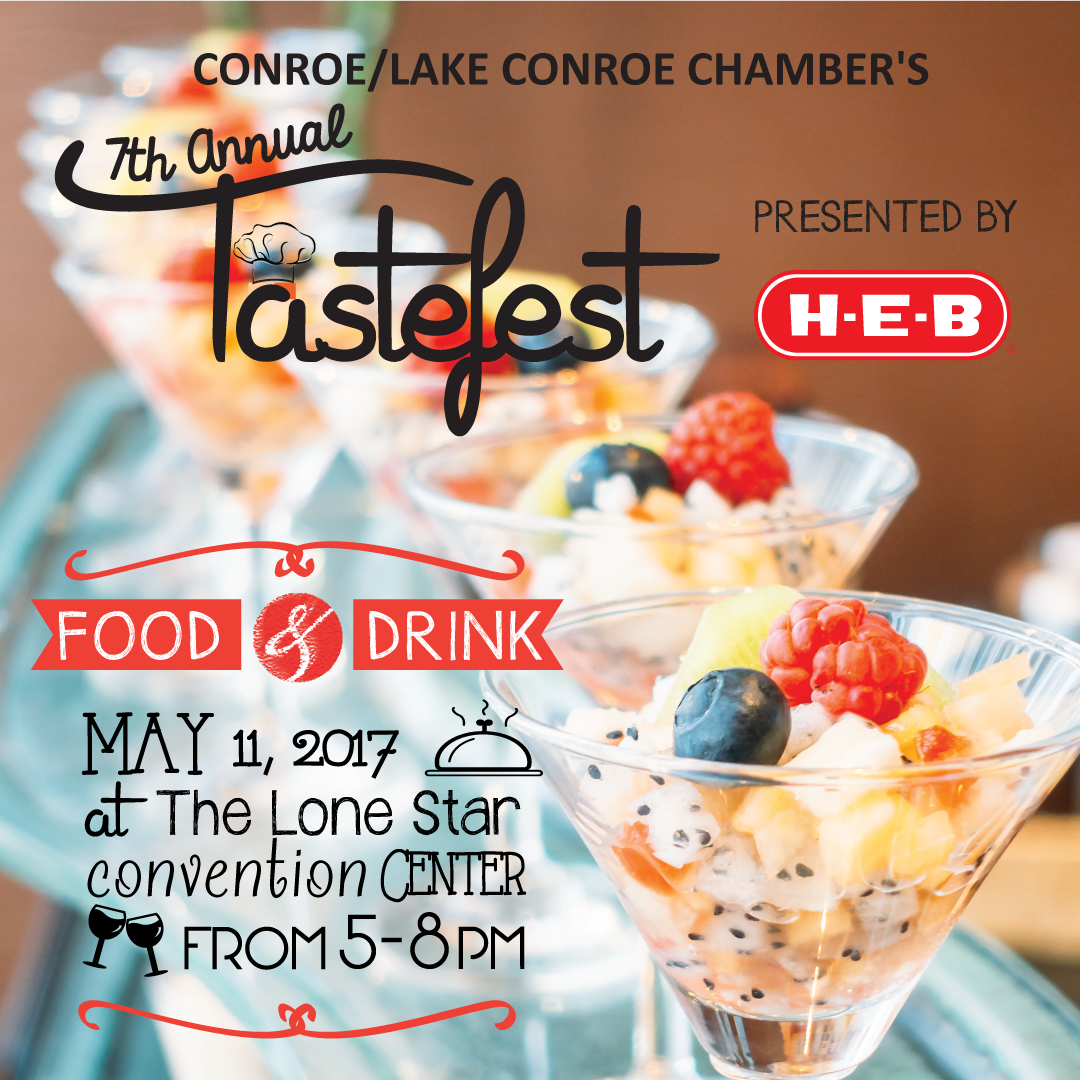 ConroeChamber's tweet photo. Save the Date for the 7th Annual Tastefest May 11 5-8 PM! You won't want to miss it. More information here --> https://t.co/2z0TIWRR3x https://t.co/v1glxrpnwp