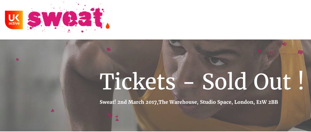 _ukactive's tweet photo. #SWEAT update...tickets now #soldout! 

Don't be left behind for the next ukactive event. Get there first. 👍 https://t.co/wWyp4rNXwl