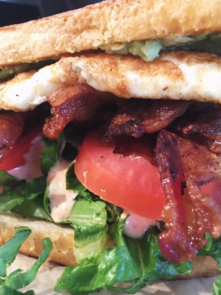 piledhighokc's tweet photo. Up close and personal w/ the Sunrise BLT. Small time adjustment for lunch today - 11:30-2pm at 5th and Broadway! See you for lunch! https://t.co/MvQ7SbB91s