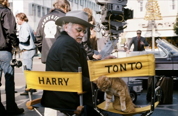 ぴのやま ハリーとトント 1974 長年住んだnyのアパートが取り壊され 老猫トントと旅立つことにしたハリー72歳 ヒッチハイクでアメリカ横断 子供達 孫達 娼婦にインディアン 様々な人達との出会いと別れ 猫とおじいちゃん 二人がとても自由