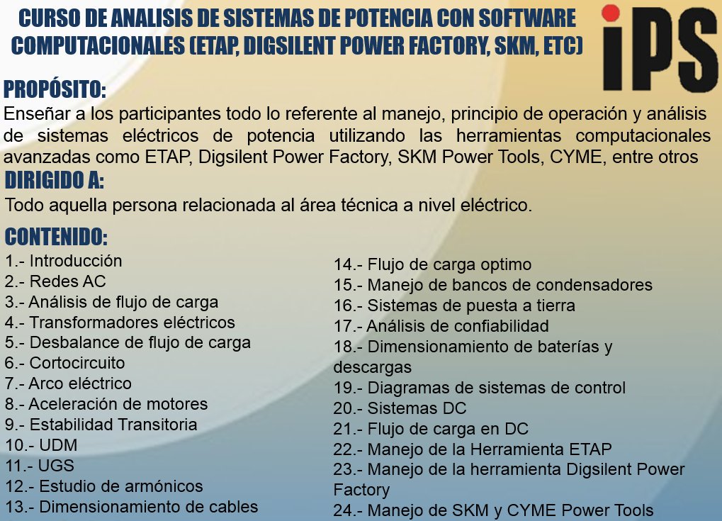 Ingproser's tweet photo. En pocos días inicia nuestra ultima Academia Intern. de Stmas Electricos de Potencia en Vzla. Mas info: info@ingproser.com. No te la pierdas https://t.co/50LjJVgkUr