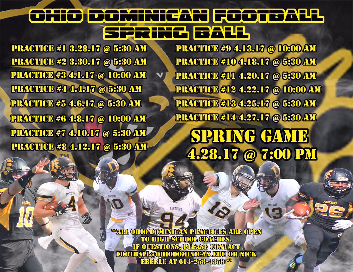 OhioDominicanFB's tweet photo. Spring Ball rt around the corner.
Come watch us work. #RELEN17ESS
@aernst9 @cjcontini @TheRealTawain
@gr12_era @dfarms45 @primetimehines https://t.co/yHkziqoX8t