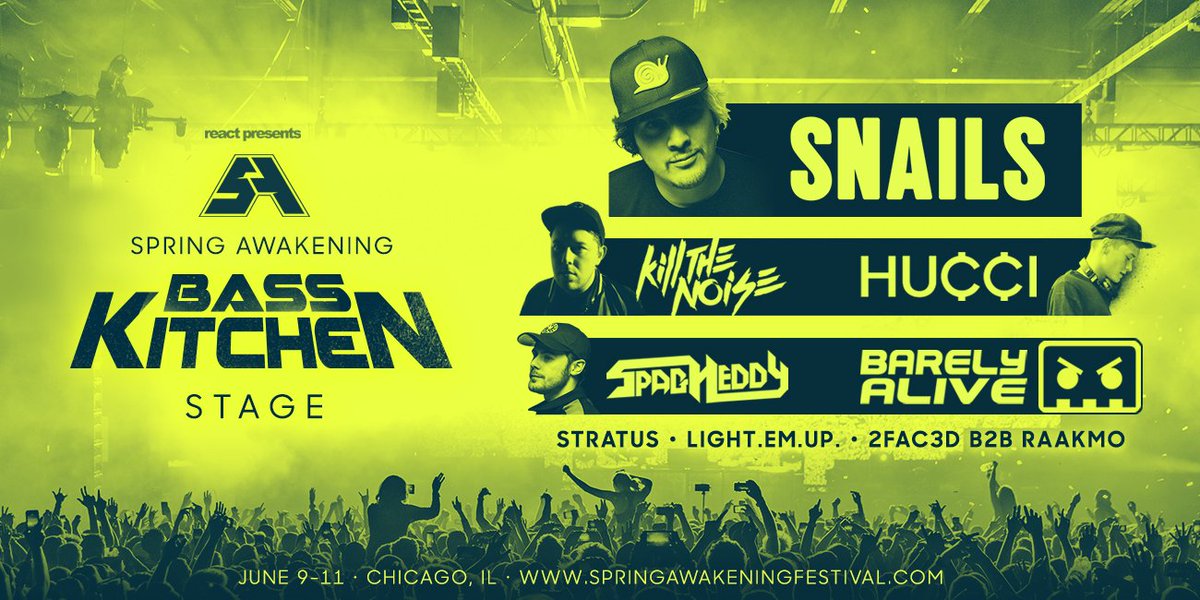 BassKitchenUSA's tweet photo. RT to win a pair of tickets to @SpringAwakeFest! @snailmusic @killthenoise @olliehucci @SPAGHEDDY @BarelyAliveUS just announced! https://t.co/DLHz30QGRR