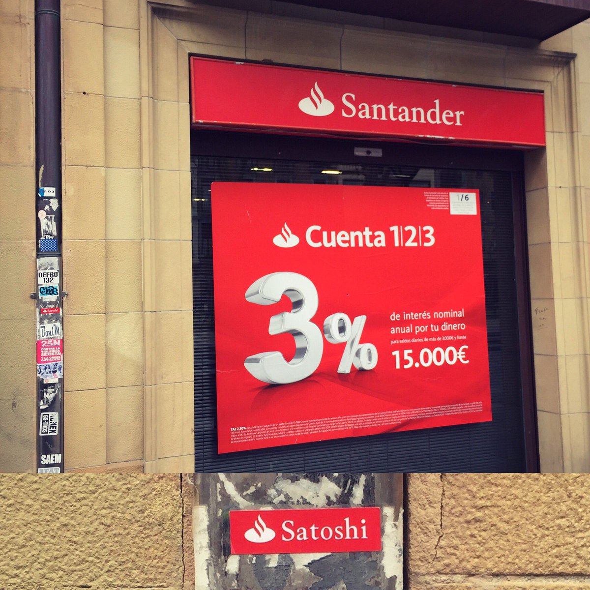 cryptograffiti's tweet photo. Decentralized guerrilla marketing in Spain. 

#bitcoin #blockchain #ethereum #cryptocurrency https://t.co/O6fWUZS1E4