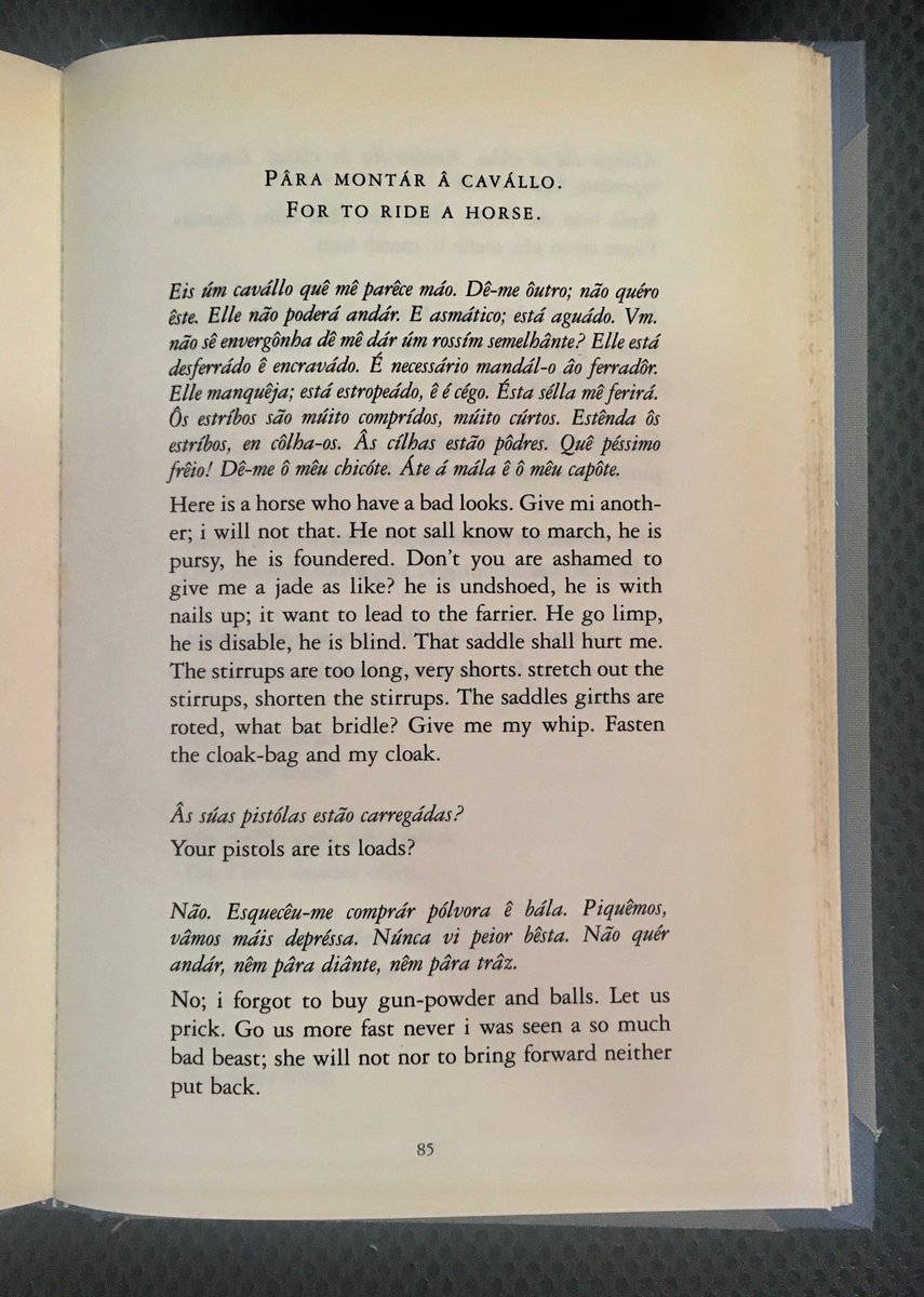 viaSimonRomero's tweet photo. Before Google Translate: "English as She is Spoke," the essential 19th century Portuguese-English conversational guide https://t.co/L0C8YL0xan