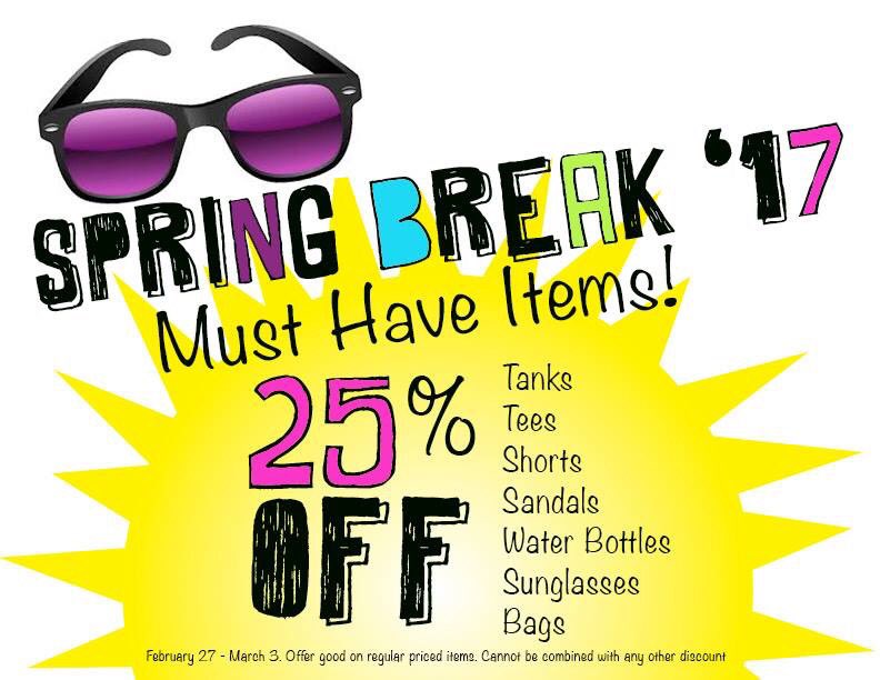 WSUBookstore's tweet photo. Happening this week! We'd love to know where you are headed for #springbreak17 🌴☀👙🏖 Reply to this tweet! https://t.co/o5F3StQgXx