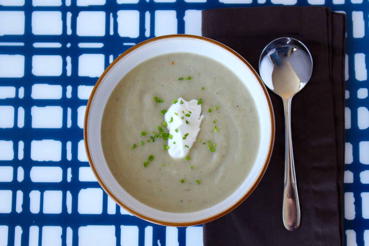 Potato and leek soup from our March nutrition subscription plan! Log on to lulalife.lulafit.com to get the recipe!