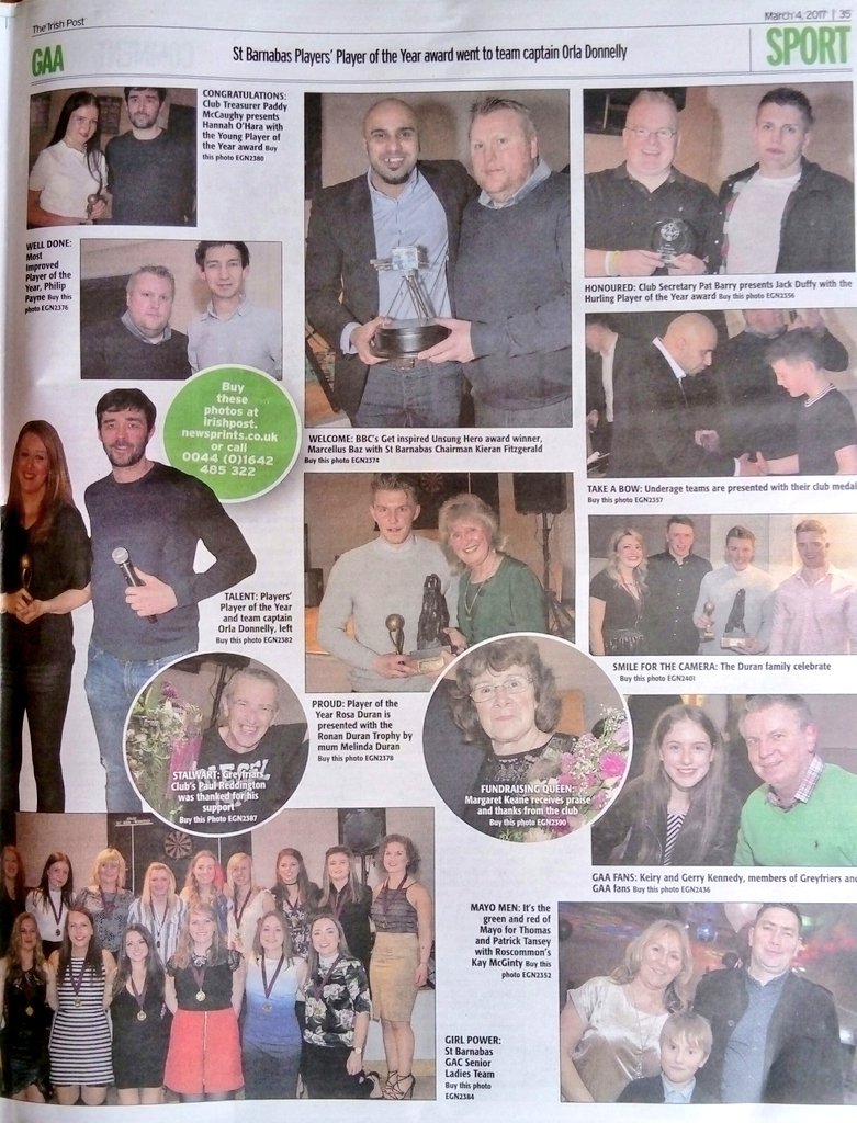 StBarnabasGAC's tweet photo. Making headlines since 1947. Catch up with our Presentation Evening and special guest @NottsBoxing  in this week's edition of @theirishpost https://t.co/rVESJTBhRa