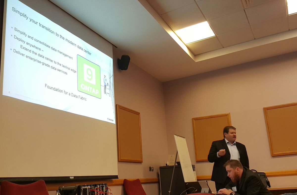 AWS_Rascon's tweet photo. @klastelecom User Forum,  @NetApp Peter Skovrup discussing #ONTAPSelect.  @NetAppGov #NetAppDataFabric #BTSU #ntap17 https://t.co/Q4sxa3QAAn